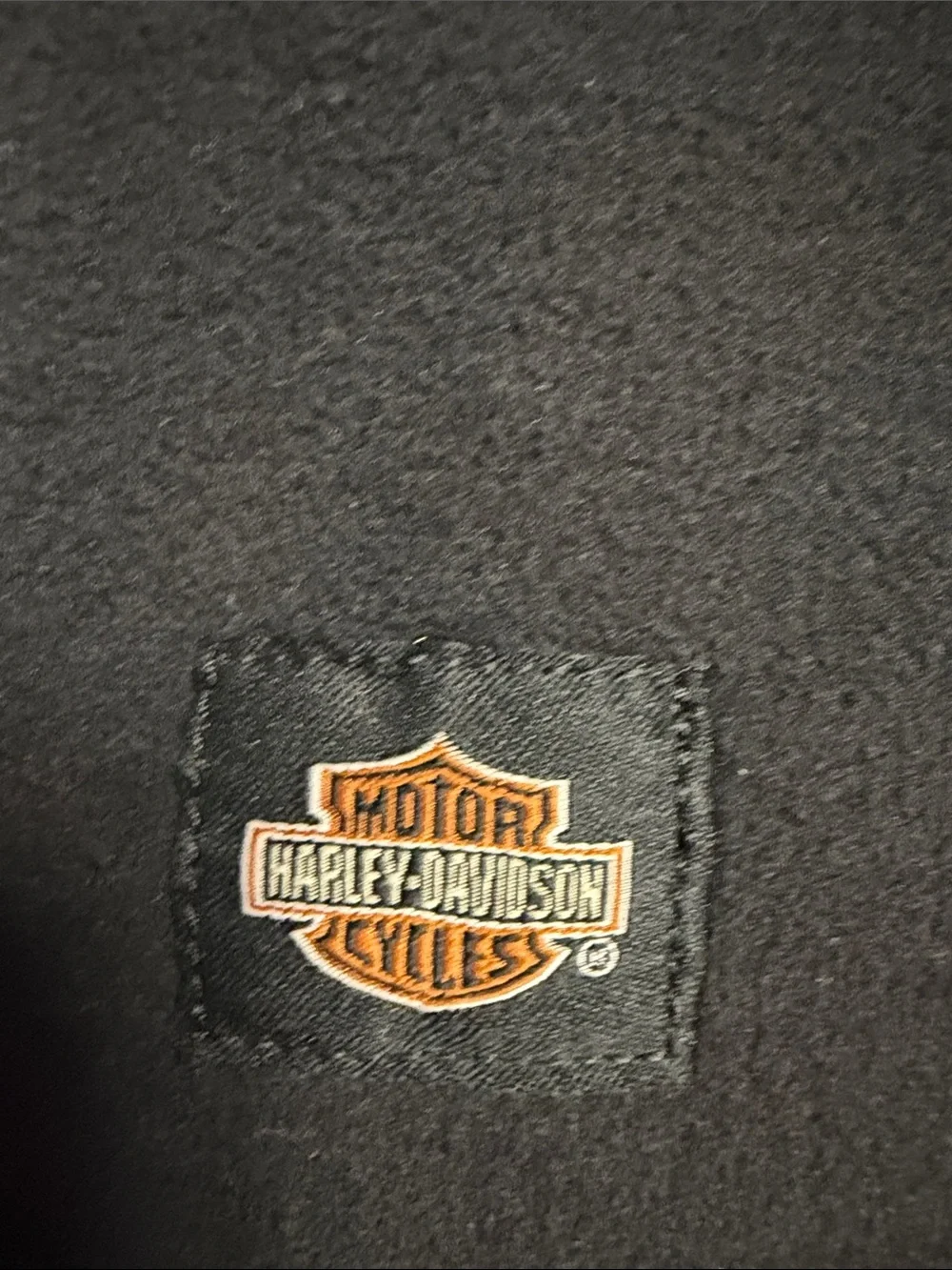 Harley Davidson Black Leather Scarf with Embossed Crest